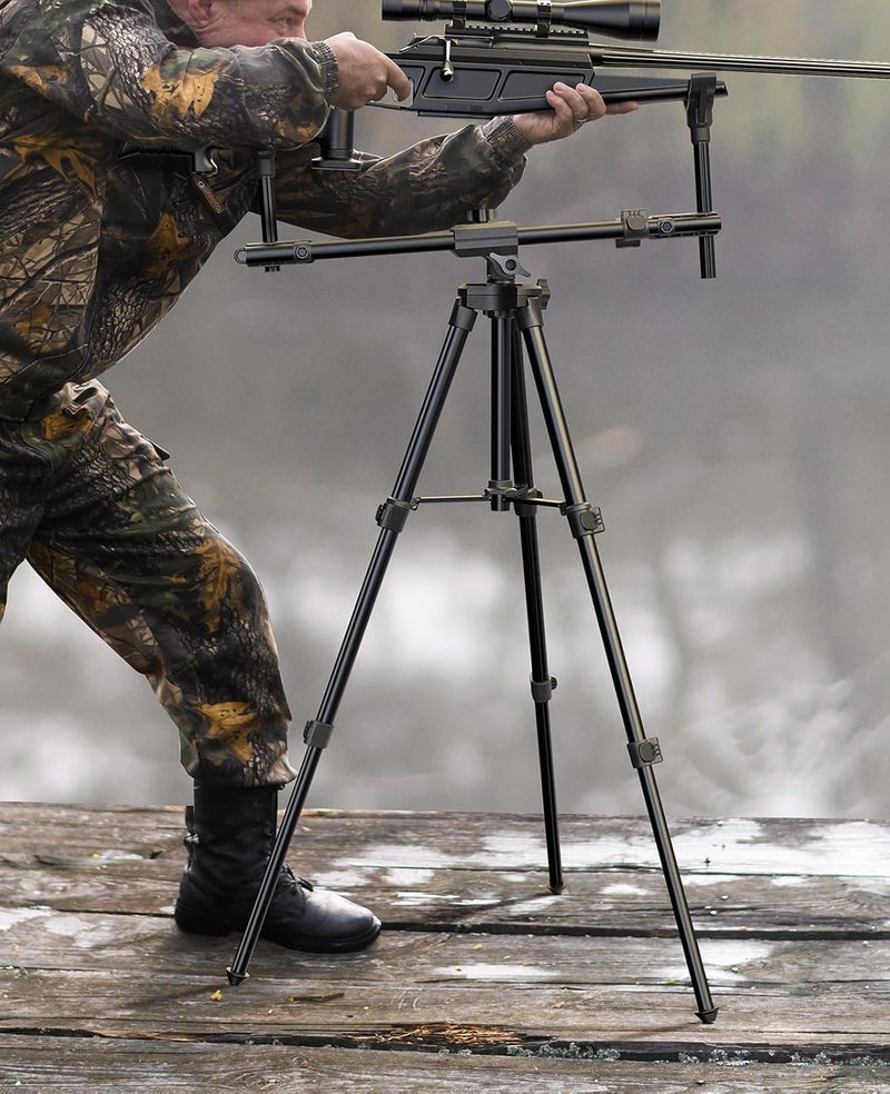 Trakiom Hunting Rests, Shooting Tripod with Dual Frame, Flexible Orientation, Adjustable Height, Shooting Tripod Max Provide Maximum Shooting Stability for Outdoors, Ground Blinds and Hunting - Image 5